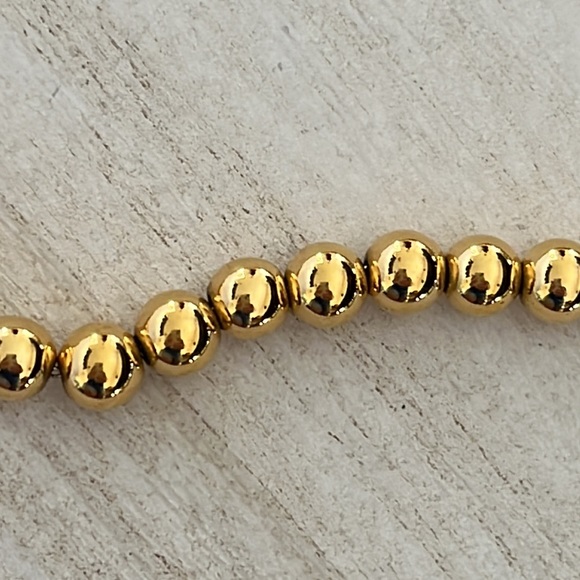 GOLD TONE BEAD NECKLACE 17-19” unknown maker - Picture 6 of 7